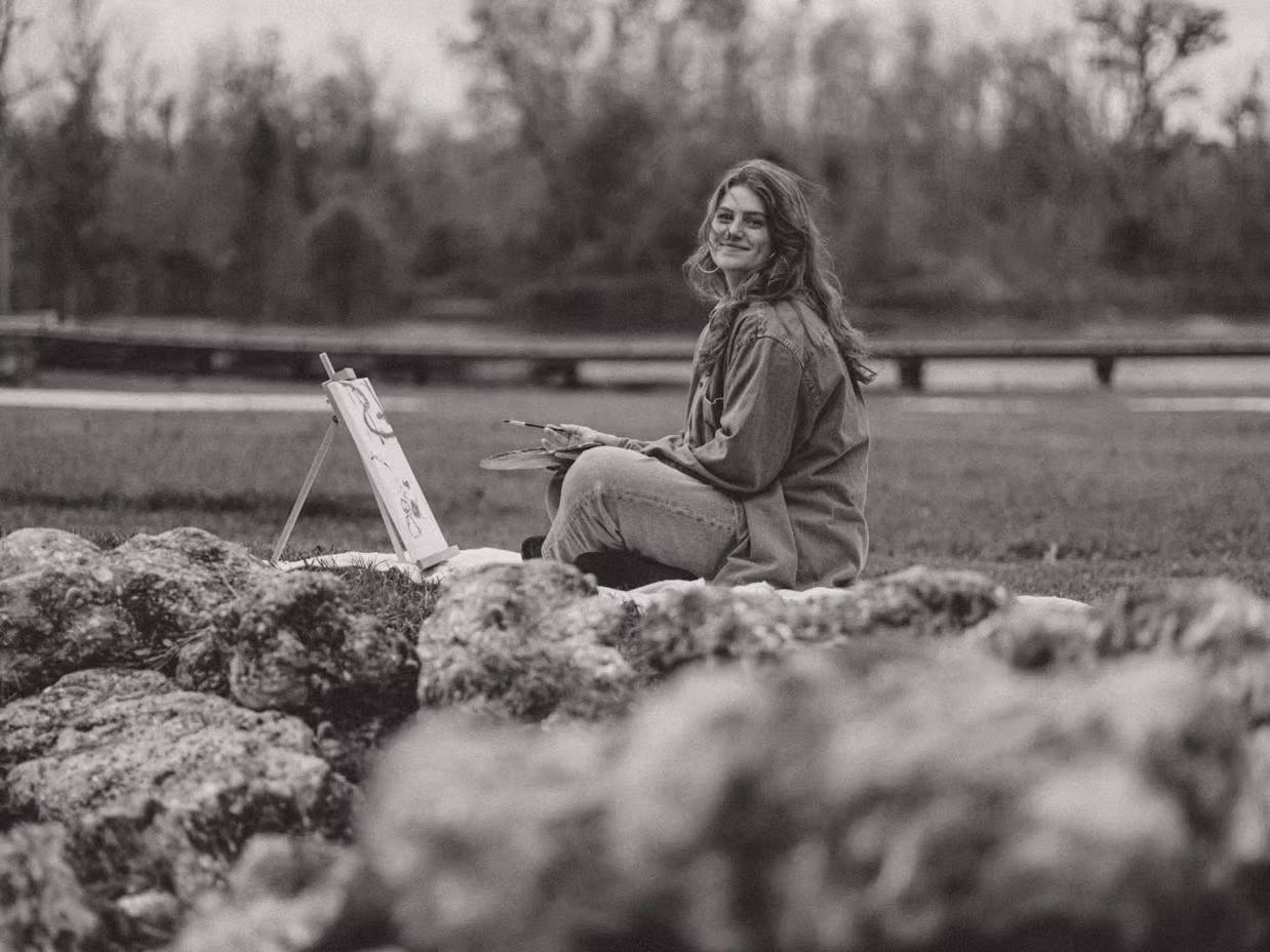 Jyllian in her studio